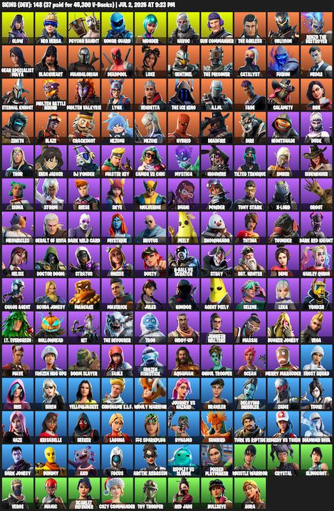 fortnite-account-wonder-honor-guard-148-skins Image